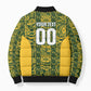 South Africa Indebe Yomhlaba Custom Bomber Puffer Jacket Ndebele Art Gold Edition