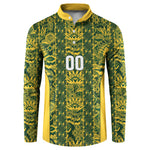 South Africa Indebe Yomhlaba Custom Button Sweatshirt Ndebele Art Gold Edition