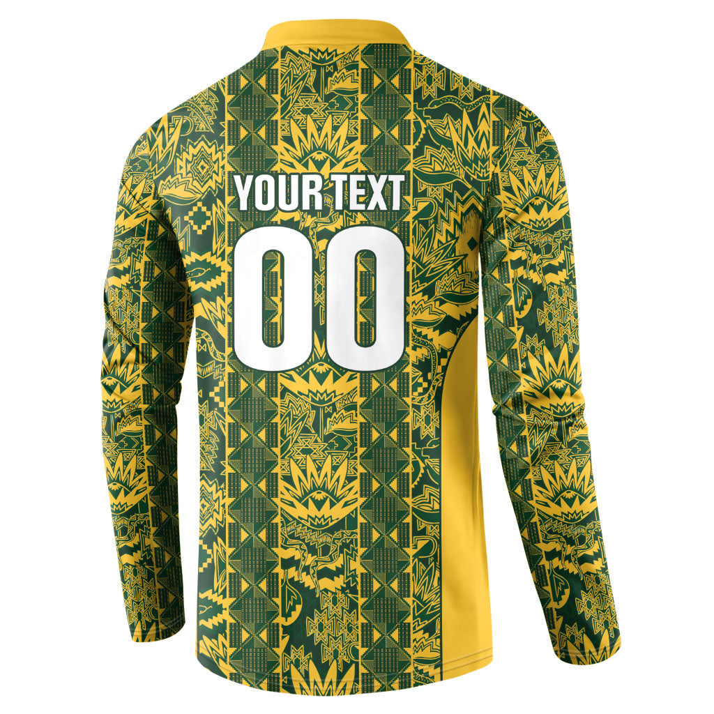 South Africa Indebe Yomhlaba Custom Button Sweatshirt Ndebele Art Gold Edition