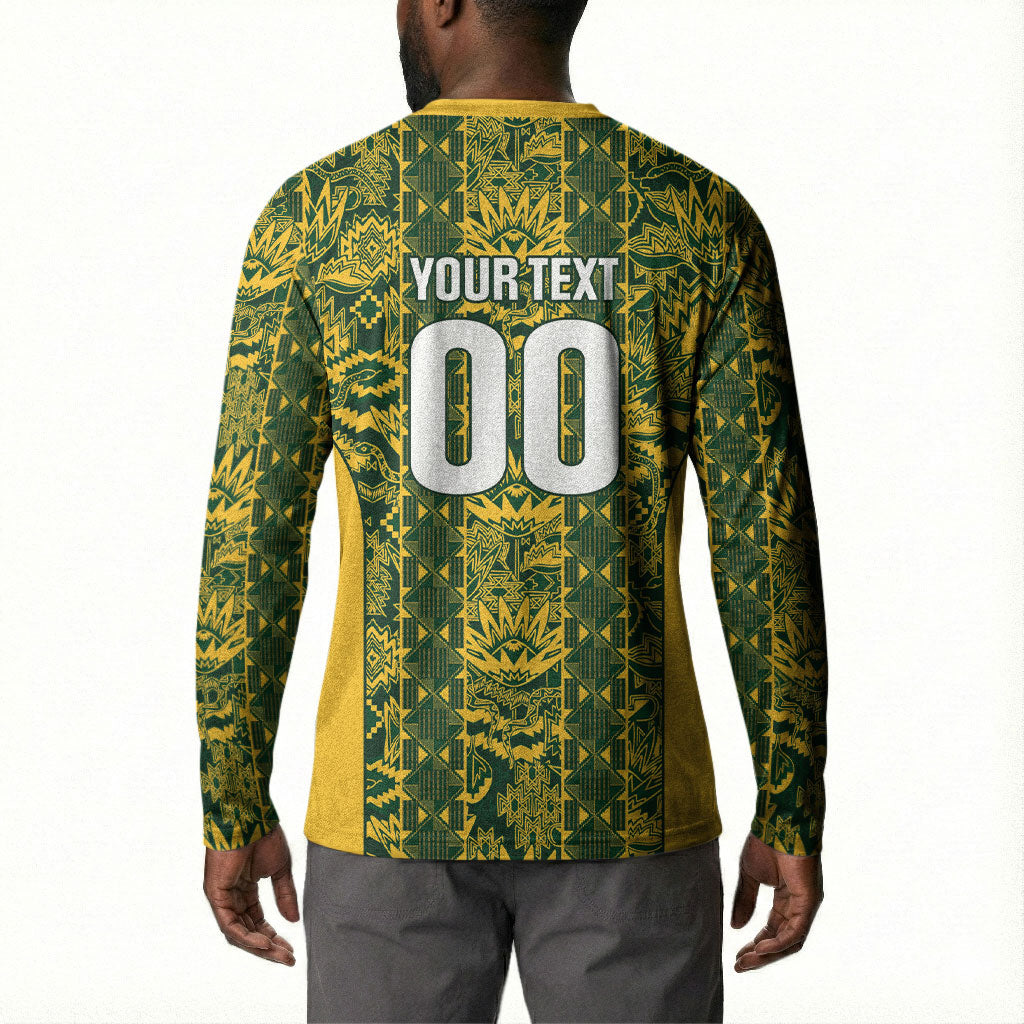 South Africa Indebe Yomhlaba Custom Button Sweatshirt Ndebele Art Gold Edition