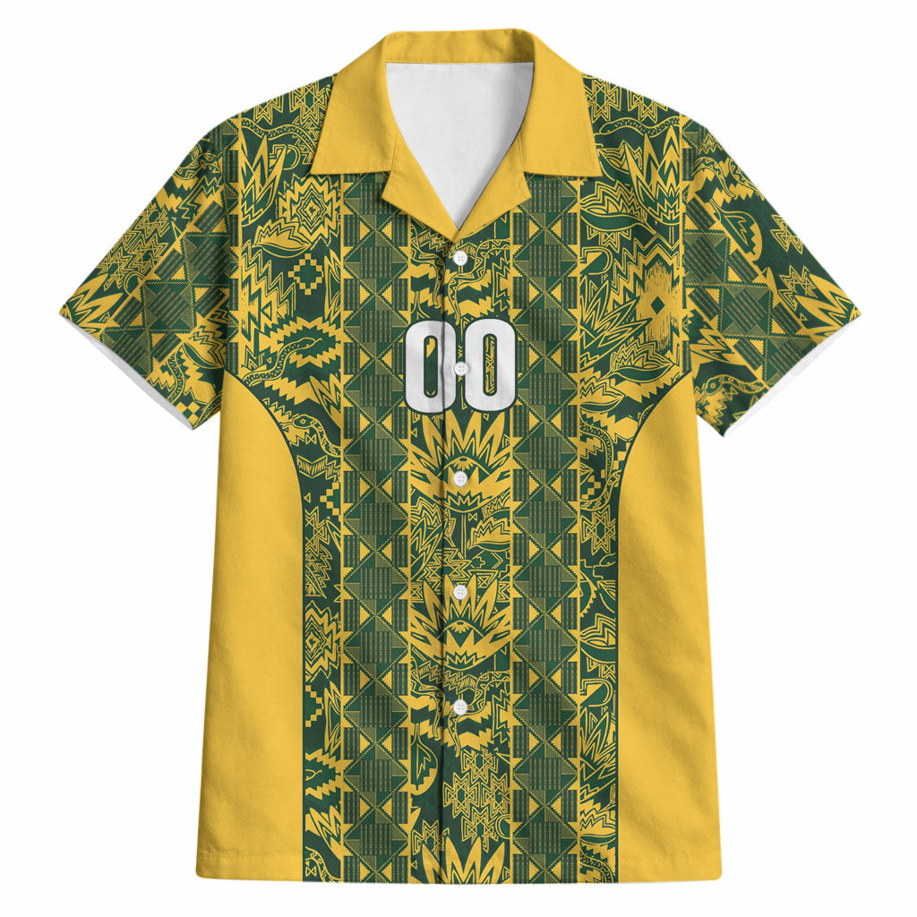 South Africa Indebe Yomhlaba Custom Hawaiian Shirt Ndebele Art Gold Edition