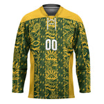 South Africa Indebe Yomhlaba Custom Hockey Jersey Ndebele Art Gold Edition