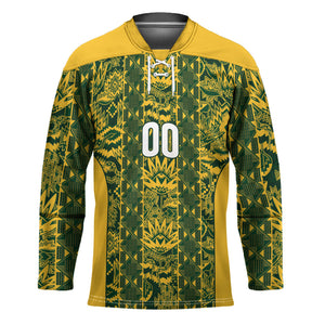 South Africa Indebe Yomhlaba Custom Hockey Jersey Ndebele Art Gold Edition