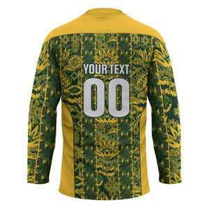 South Africa Indebe Yomhlaba Custom Hockey Jersey Ndebele Art Gold Edition
