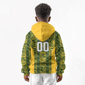 South Africa Indebe Yomhlaba Custom Kid Hoodie Ndebele Art Gold Edition