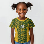 South Africa Indebe Yomhlaba Custom Kid T shirt Ndebele Art Gold Edition