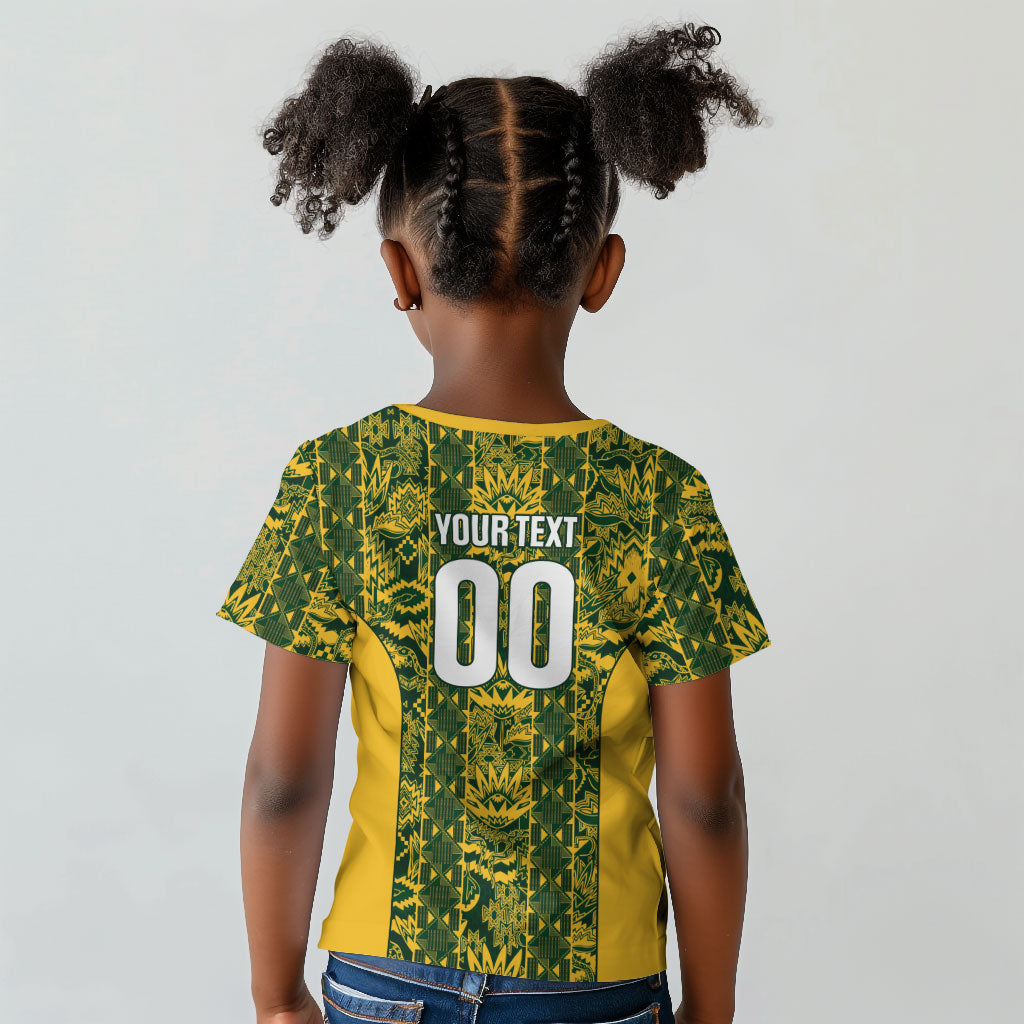 South Africa Indebe Yomhlaba Custom Kid T shirt Ndebele Art Gold Edition