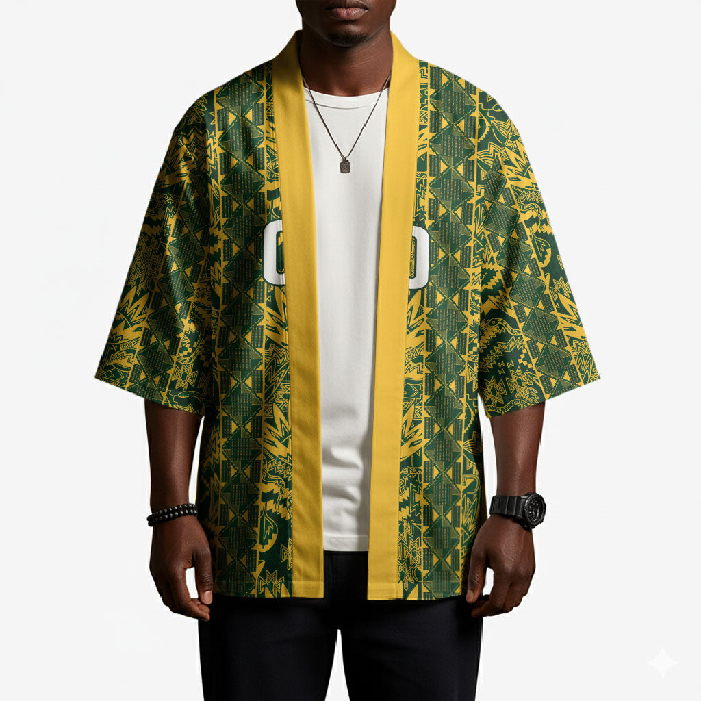 South Africa Indebe Yomhlaba Custom Kimono Ndebele Art Gold Edition