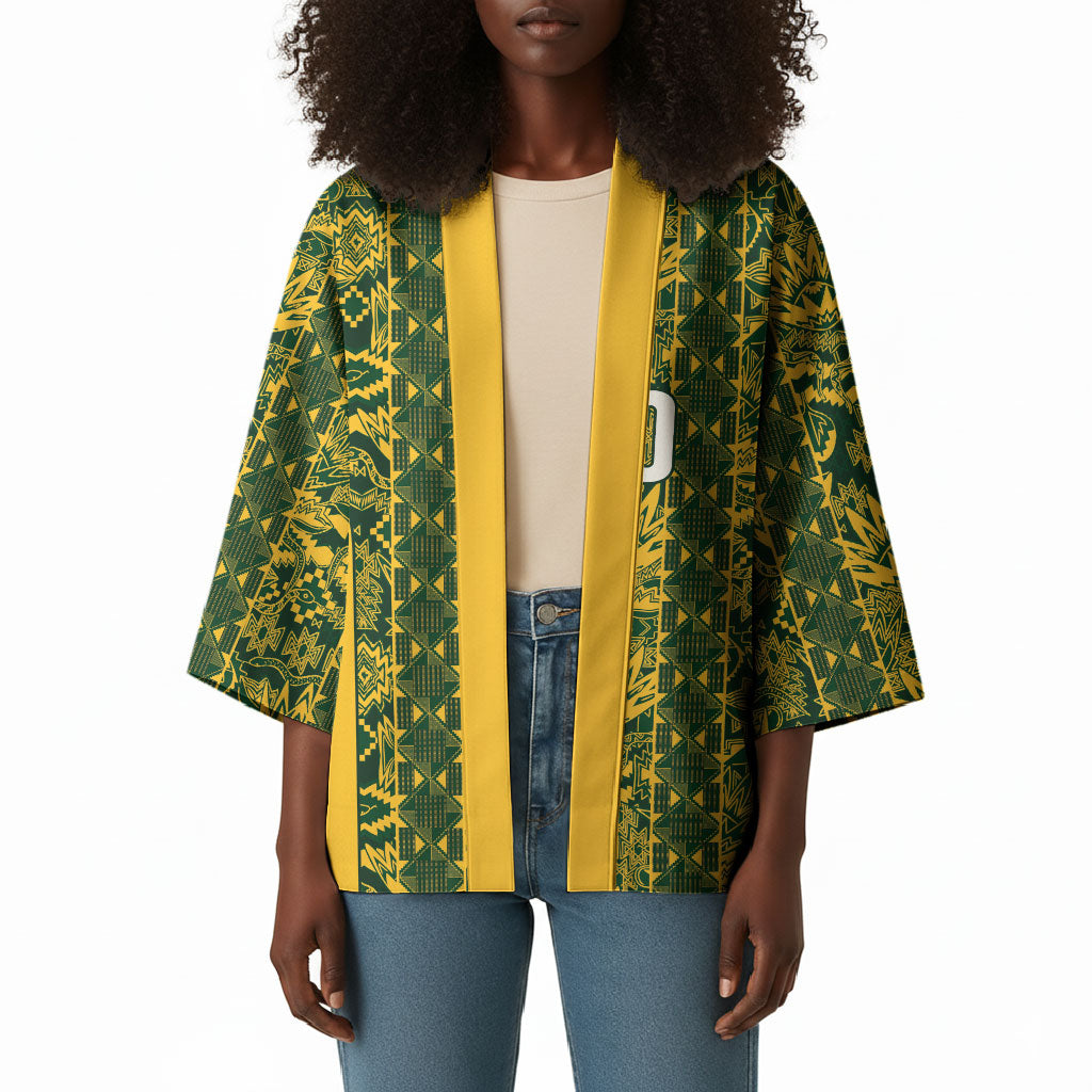South Africa Indebe Yomhlaba Custom Kimono Ndebele Art Gold Edition