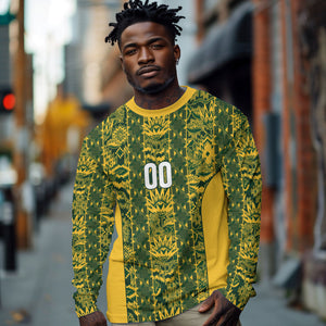 South Africa Indebe Yomhlaba Custom Long Sleeve Shirt Ndebele Art Gold Edition