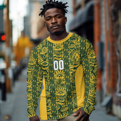 South Africa Indebe Yomhlaba Custom Long Sleeve Shirt Ndebele Art Gold Edition
