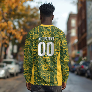 South Africa Indebe Yomhlaba Custom Long Sleeve Shirt Ndebele Art Gold Edition