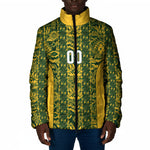 South Africa Indebe Yomhlaba Custom Padded Jacket Ndebele Art Gold Edition
