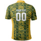 South Africa Indebe Yomhlaba Custom Polo Shirt Ndebele Art Gold Edition