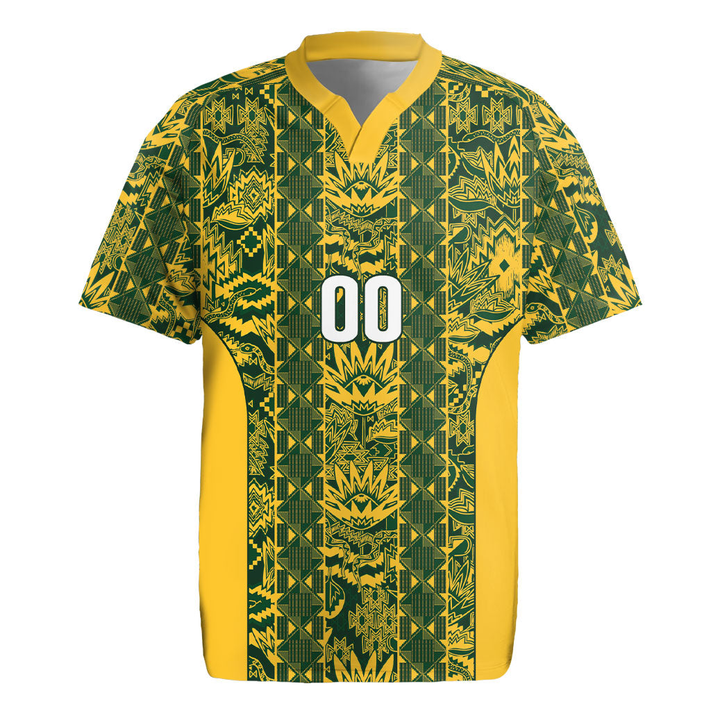 South Africa Indebe Yomhlaba Custom Rugby Jersey Ndebele Art Gold Edition