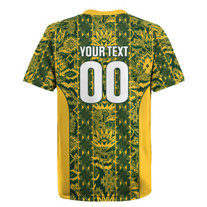 South Africa Indebe Yomhlaba Custom Rugby Jersey Ndebele Art Gold Edition