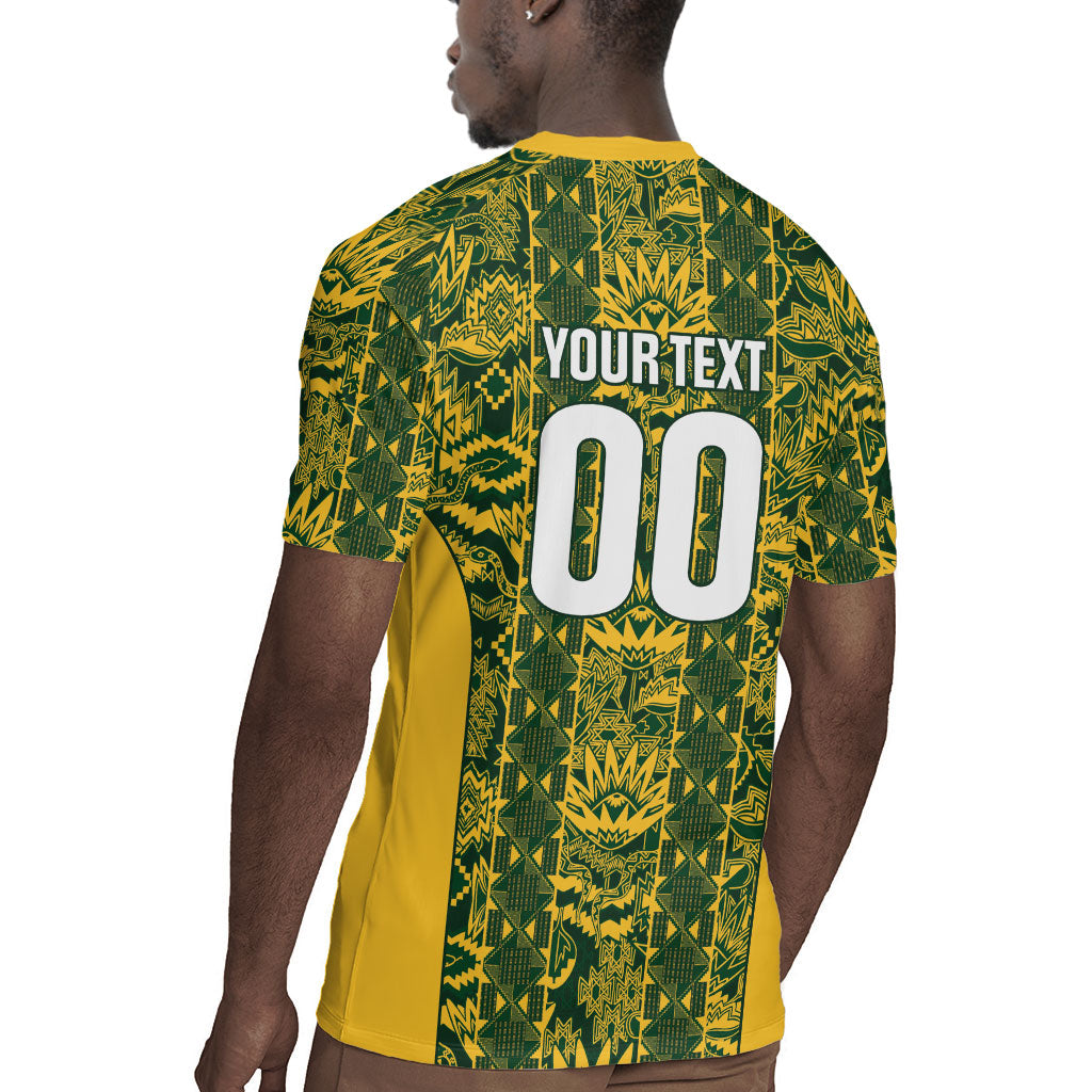 South Africa Indebe Yomhlaba Custom Rugby Jersey Ndebele Art Gold Edition