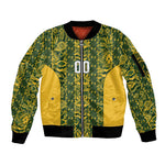 South Africa Indebe Yomhlaba Custom Sleeve Zip Bomber Jacket Ndebele Art Gold Edition