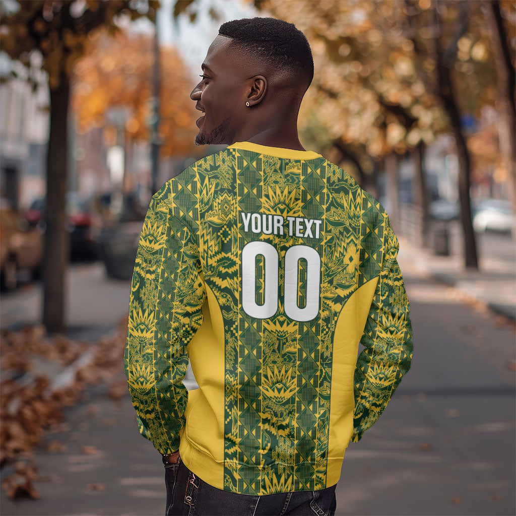 South Africa Indebe Yomhlaba Custom Sweatshirt Ndebele Art Gold Edition