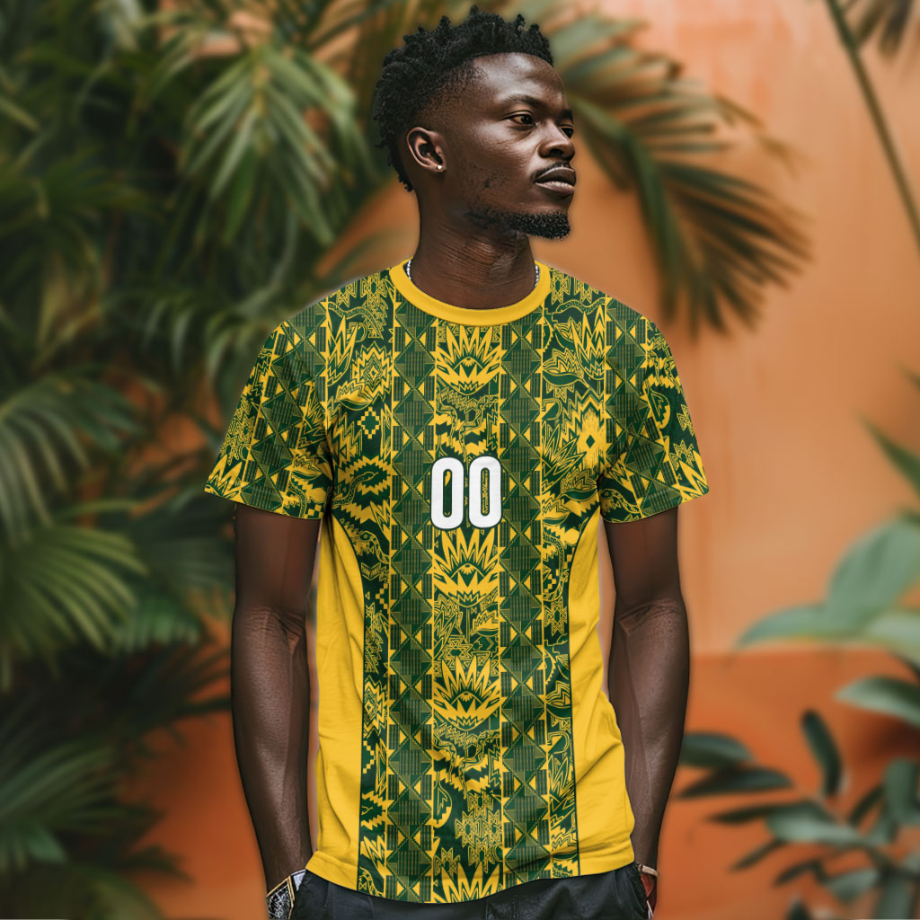South Africa Indebe Yomhlaba Custom T shirt Ndebele Art Gold Edition