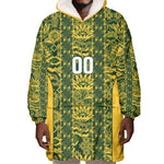 South Africa Indebe Yomhlaba Custom Wearable Blanket Hoodie Ndebele Art Gold Edition