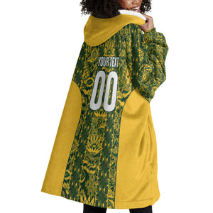 South Africa Indebe Yomhlaba Custom Wearable Blanket Hoodie Ndebele Art Gold Edition