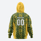 South Africa Indebe Yomhlaba Custom Zip Hoodie Ndebele Art Gold Edition
