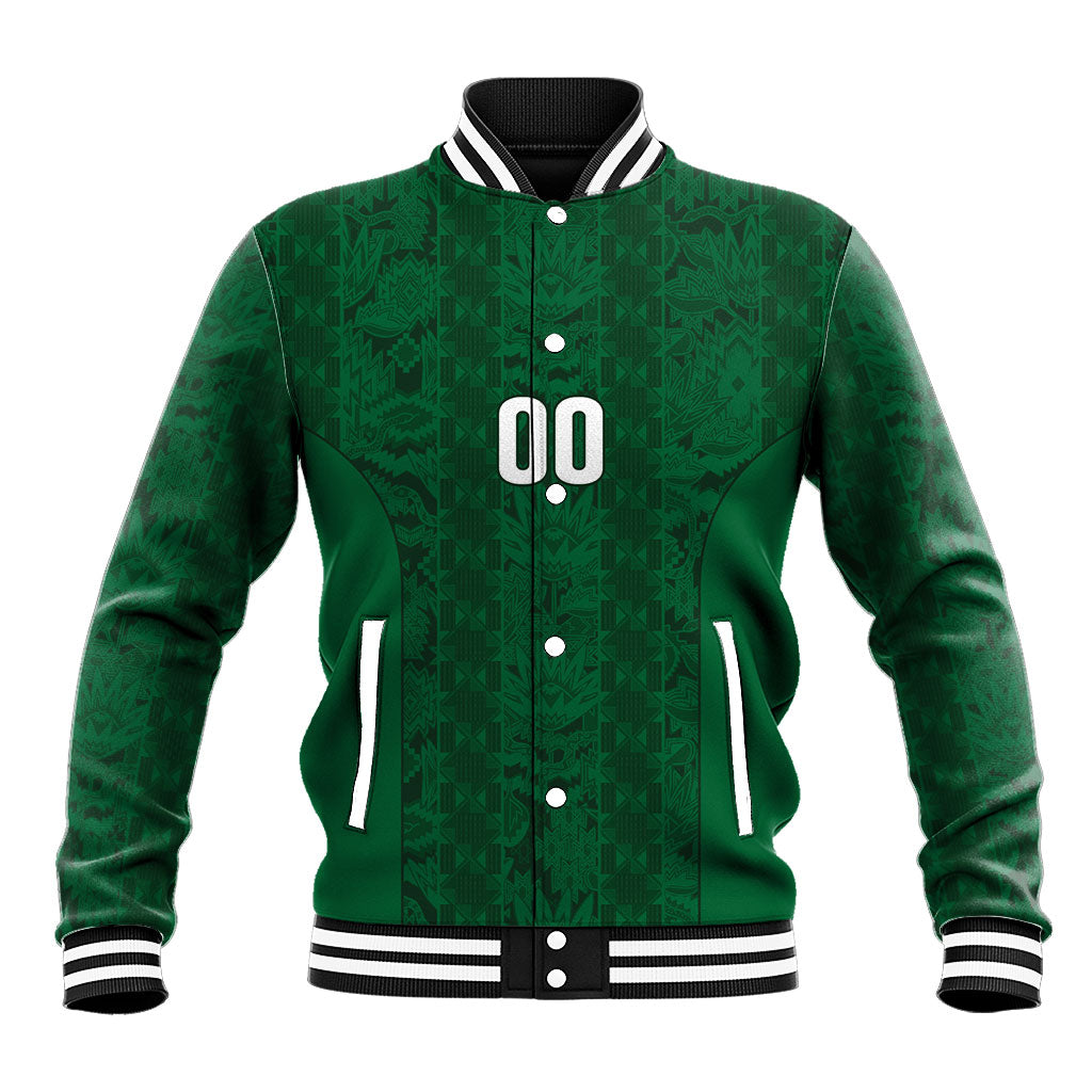 South Africa Indebe Yomhlaba Custom Baseball Jacket Ndebele Art Green Edition