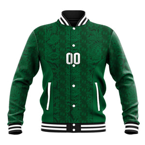 South Africa Indebe Yomhlaba Custom Baseball Jacket Ndebele Art Green Edition