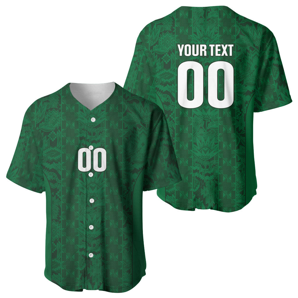 South Africa Indebe Yomhlaba Custom Baseball Jersey Ndebele Art Green Edition