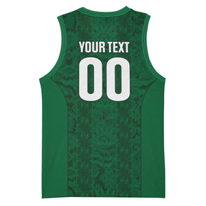 South Africa Indebe Yomhlaba Custom Basketball Jersey Ndebele Art Green Edition