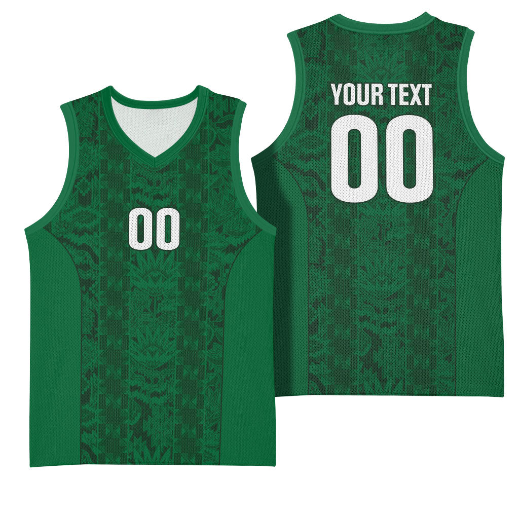 South Africa Indebe Yomhlaba Custom Basketball Jersey Ndebele Art Green Edition