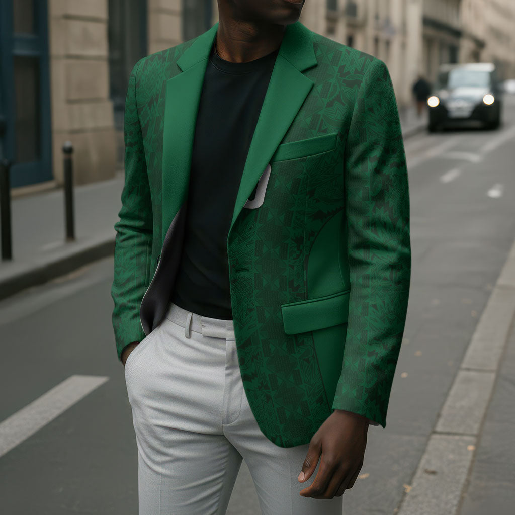 South Africa Indebe Yomhlaba Custom Blazer Ndebele Art Green Edition