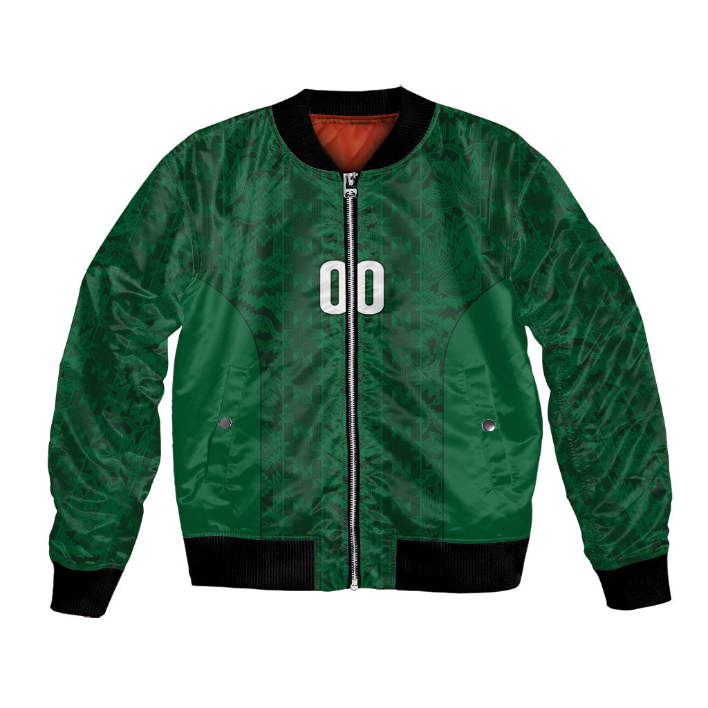 South Africa Indebe Yomhlaba Custom Bomber Jacket Ndebele Art Green Edition