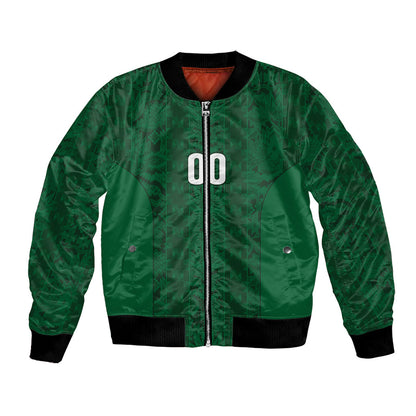 South Africa Indebe Yomhlaba Custom Bomber Jacket Ndebele Art Green Edition