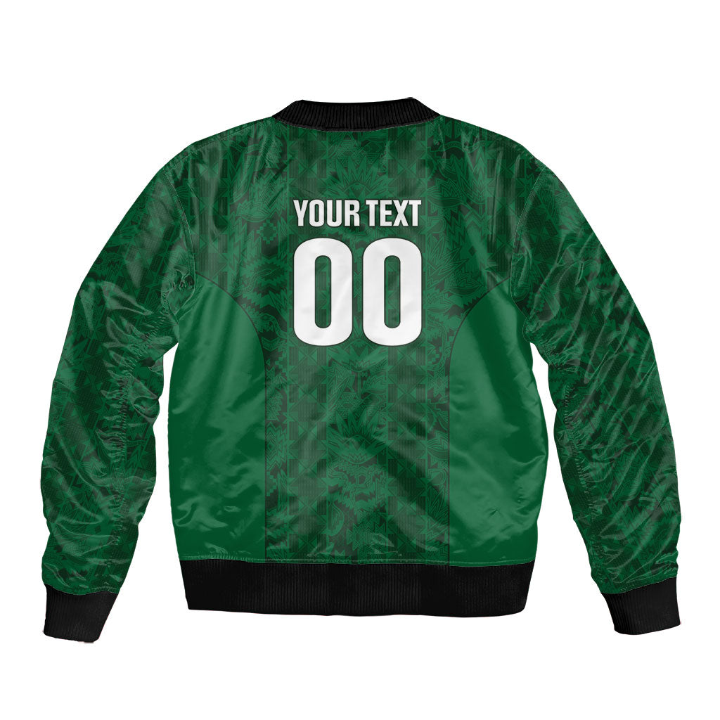 South Africa Indebe Yomhlaba Custom Bomber Jacket Ndebele Art Green Edition