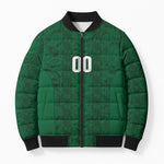 South Africa Indebe Yomhlaba Custom Bomber Puffer Jacket Ndebele Art Green Edition