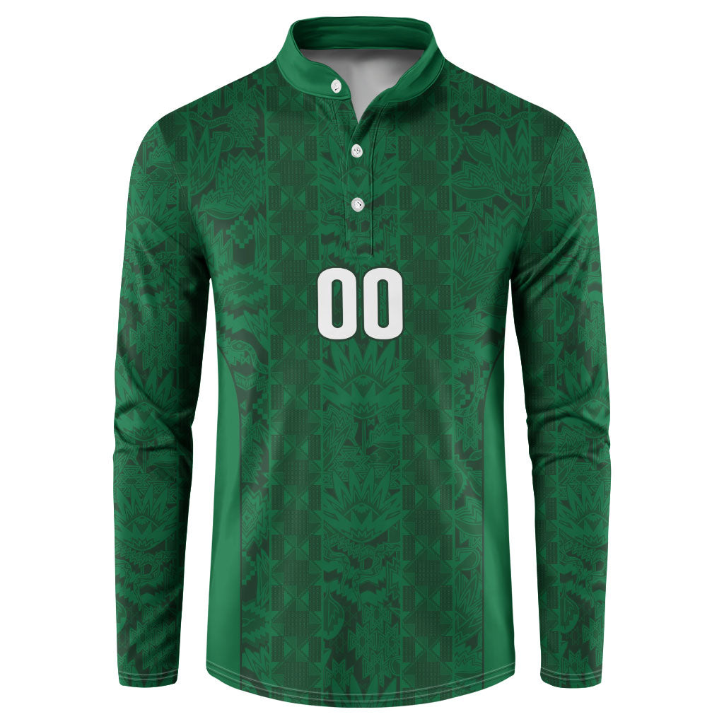 South Africa Indebe Yomhlaba Custom Button Sweatshirt Ndebele Art Green Edition