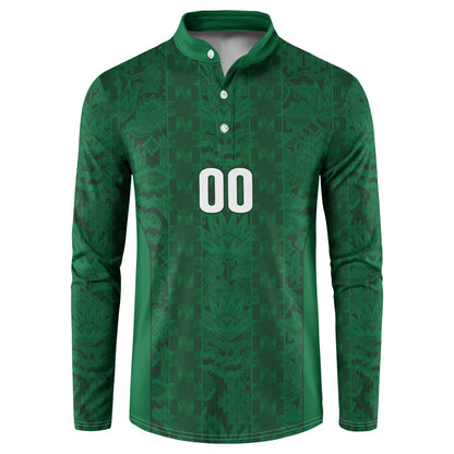 South Africa Indebe Yomhlaba Custom Button Sweatshirt Ndebele Art Green Edition