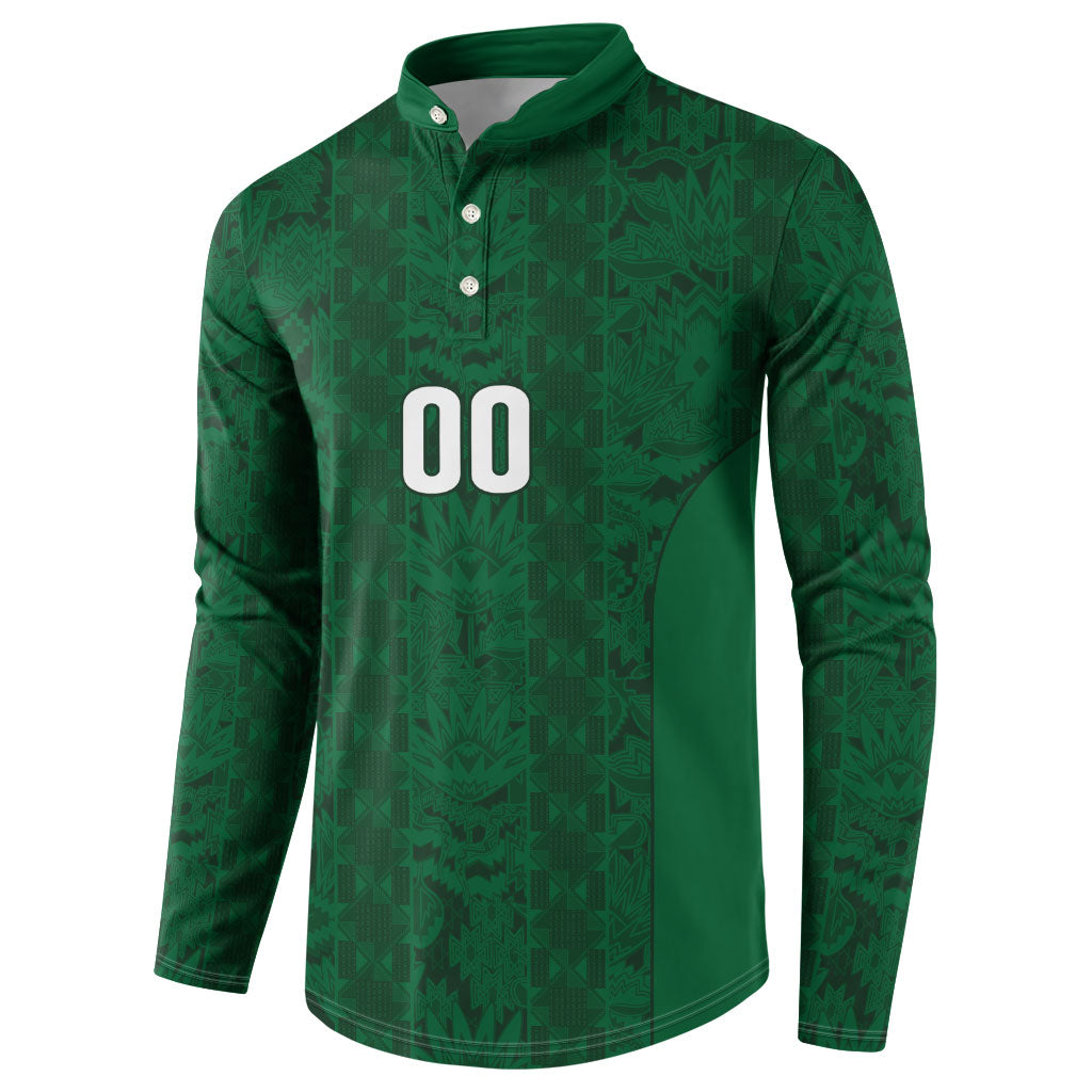 South Africa Indebe Yomhlaba Custom Button Sweatshirt Ndebele Art Green Edition