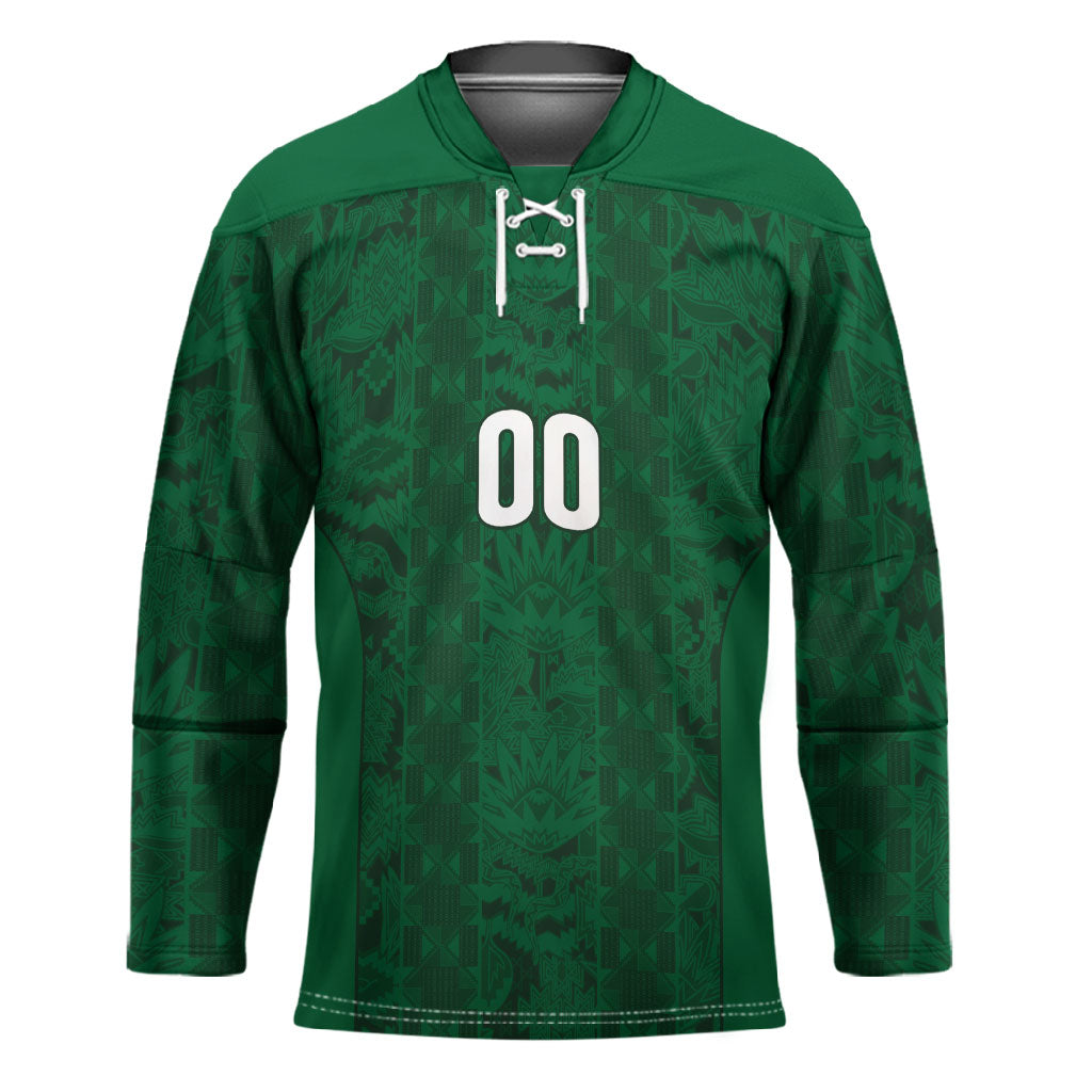 South Africa Indebe Yomhlaba Custom Hockey Jersey Ndebele Art Green Edition