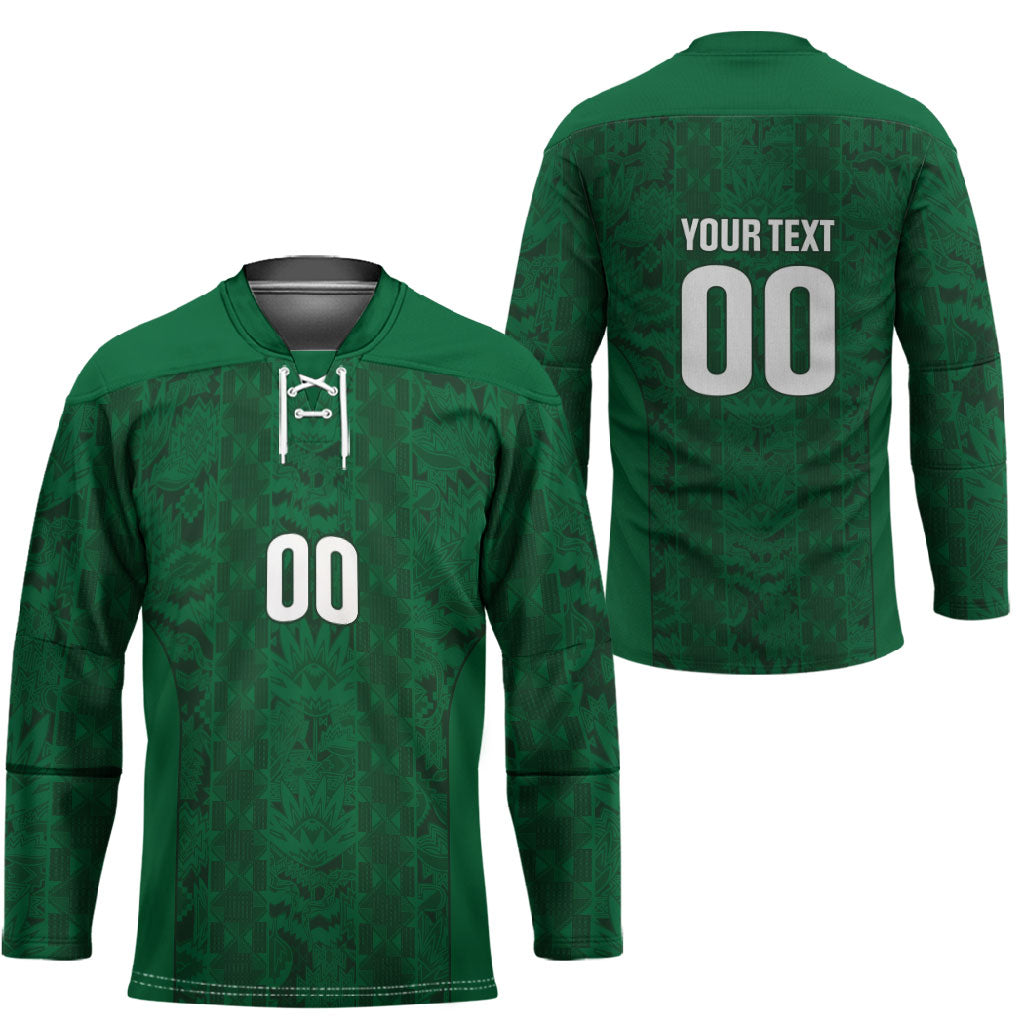 South Africa Indebe Yomhlaba Custom Hockey Jersey Ndebele Art Green Edition