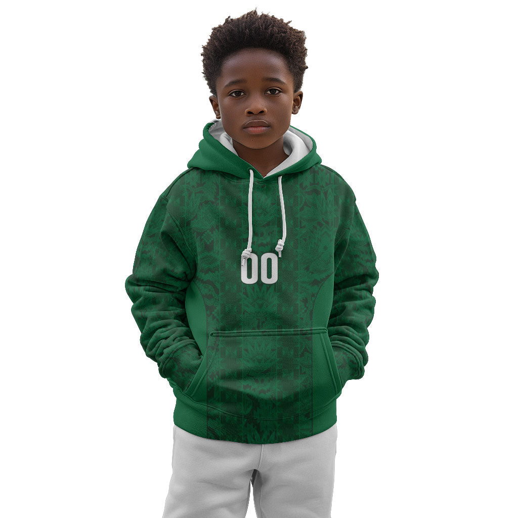 South Africa Indebe Yomhlaba Custom Kid Hoodie Ndebele Art Green Edition