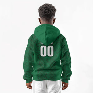 South Africa Indebe Yomhlaba Custom Kid Hoodie Ndebele Art Green Edition