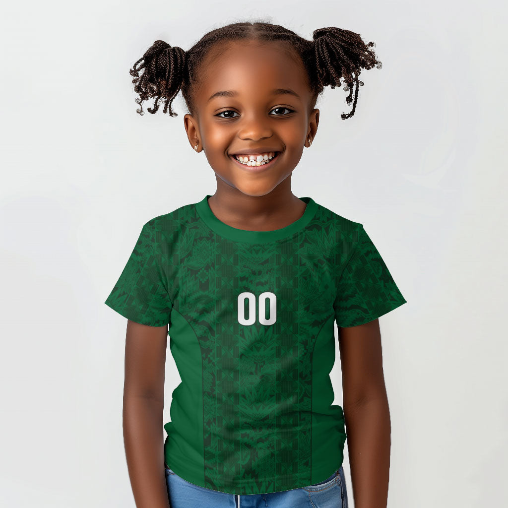 South Africa Indebe Yomhlaba Custom Kid T shirt Ndebele Art Green Edition