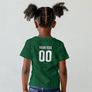 South Africa Indebe Yomhlaba Custom Kid T shirt Ndebele Art Green Edition