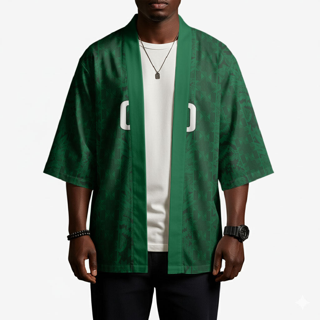 South Africa Indebe Yomhlaba Custom Kimono Ndebele Art Green Edition