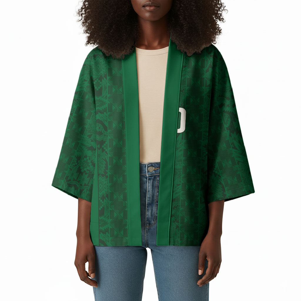 South Africa Indebe Yomhlaba Custom Kimono Ndebele Art Green Edition