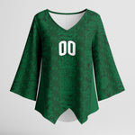 South Africa Indebe Yomhlaba Custom Kimono Sleeve Blouse Ndebele Art Green Edition