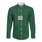South Africa Indebe Yomhlaba Custom Long Sleeve Button Shirt Ndebele Art Green Edition